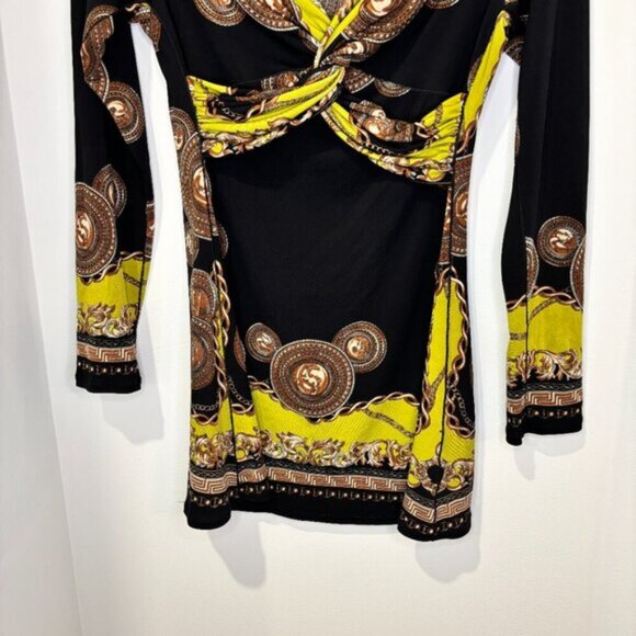 Evovorro Baroque Print Twist Front Mini Dress - Picture 3 of 8